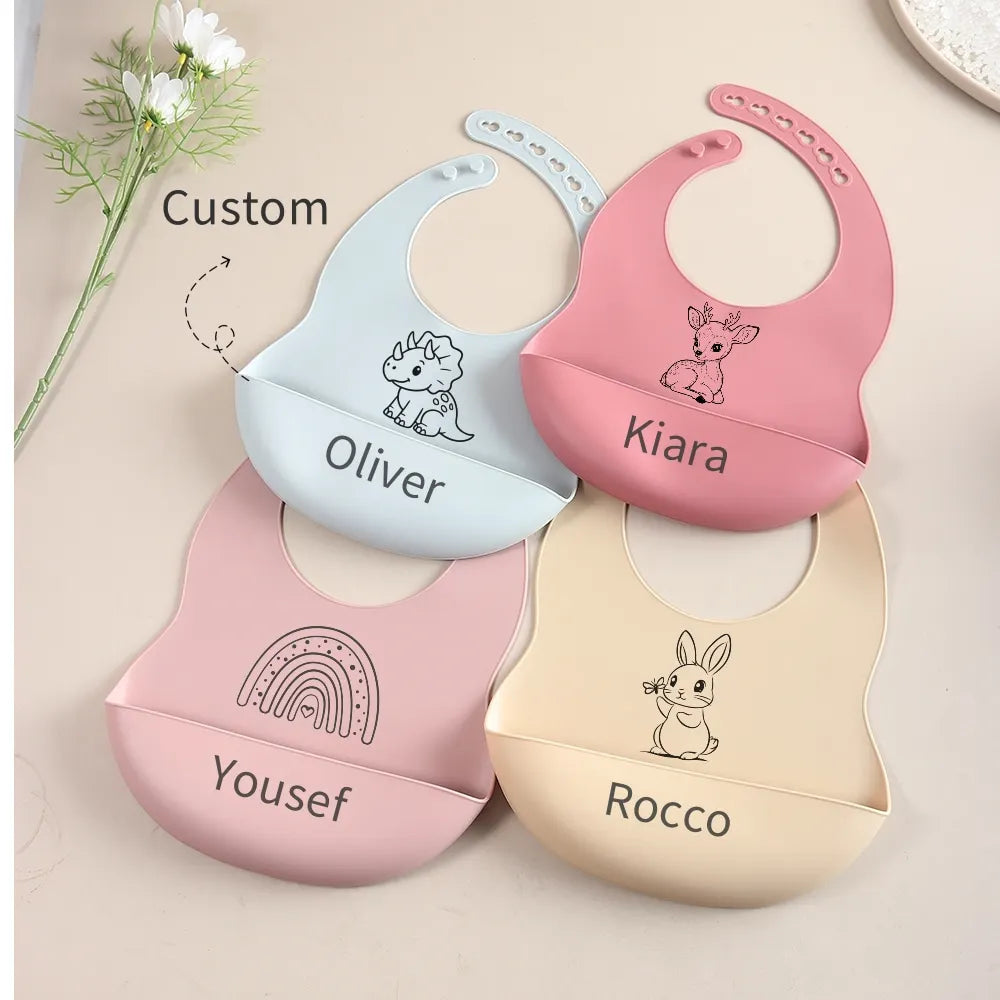 Bavette en silicone Douce Mémoire, personnalisable