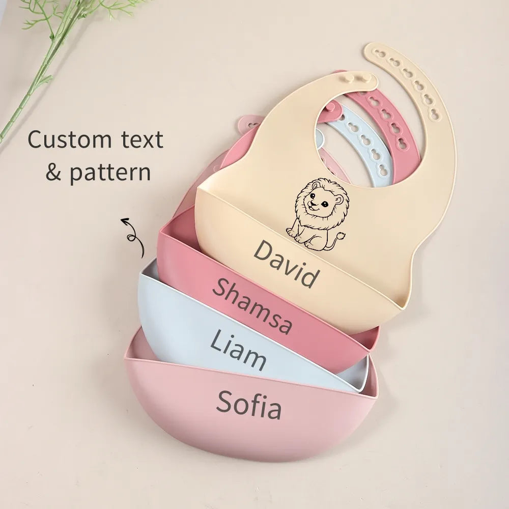 Bavette en silicone Douce Mémoire, personnalisable