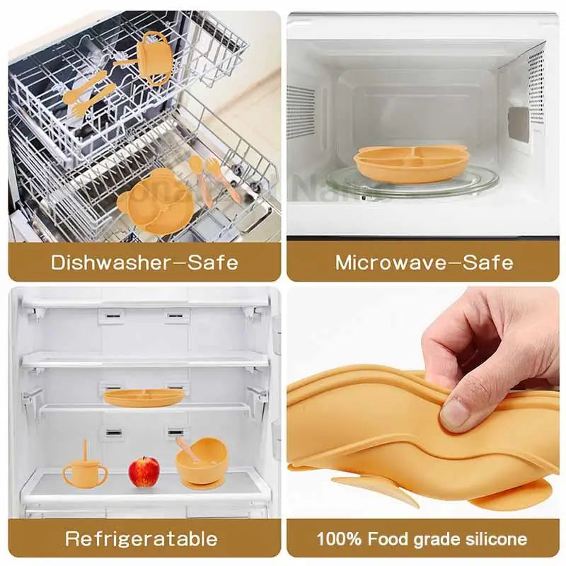 Coffret repas en silicone personnalisé pour bébé