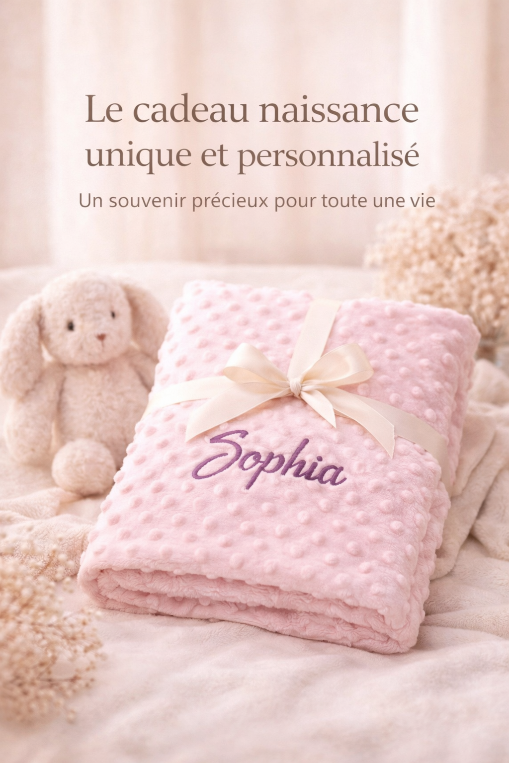 Couverture personnalisée Douce mémoire -souvenir doux et unique.