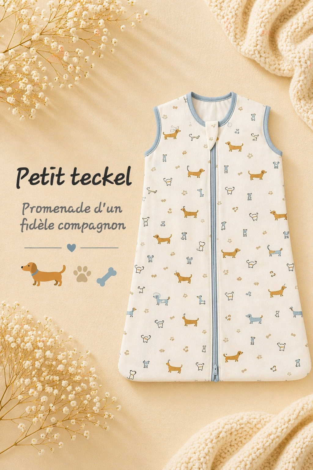 Gigoteuse enveloppante assortie, pensée avec douceur pour votre bébé.