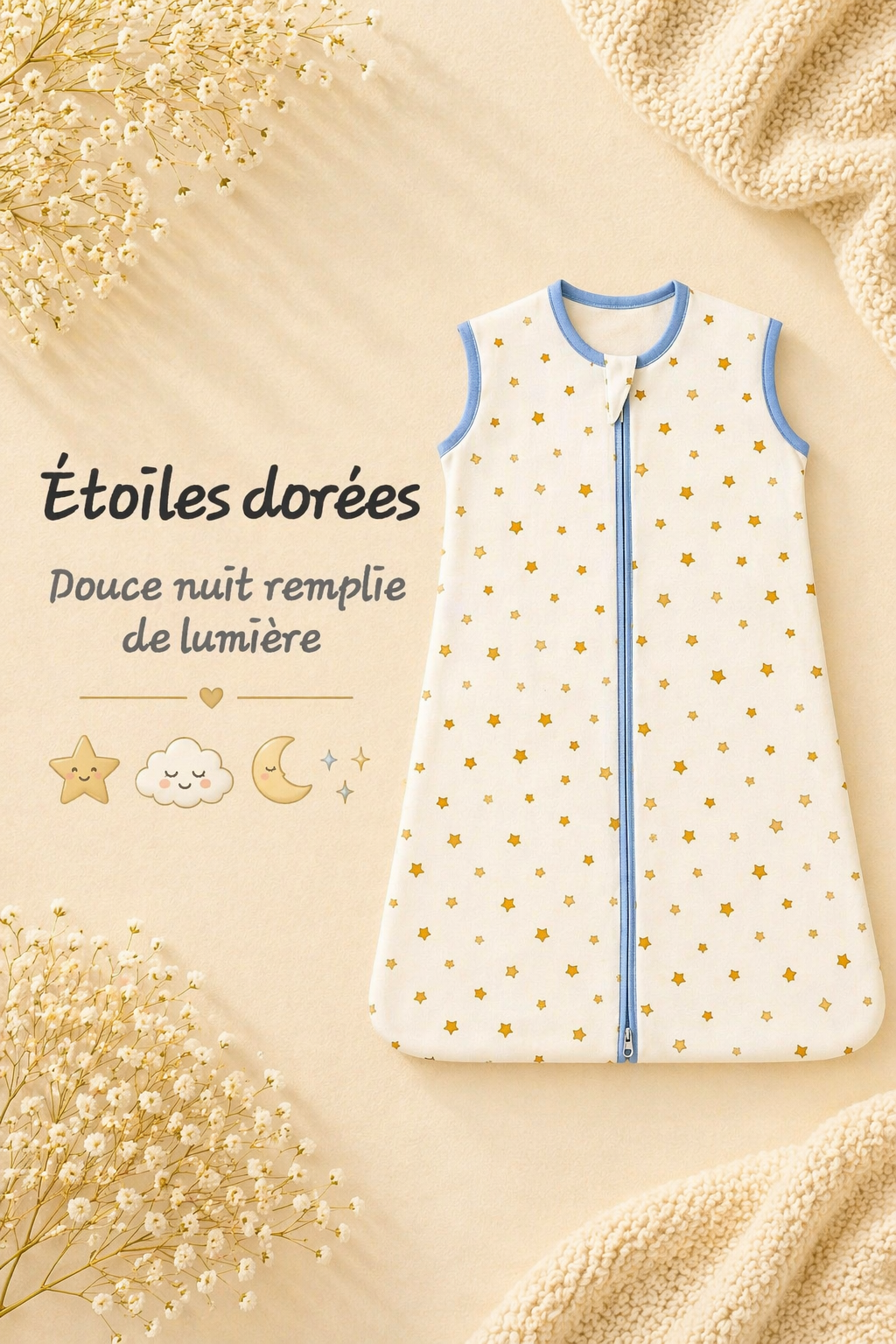 Gigoteuse enveloppante assortie, pensée avec douceur pour votre bébé.