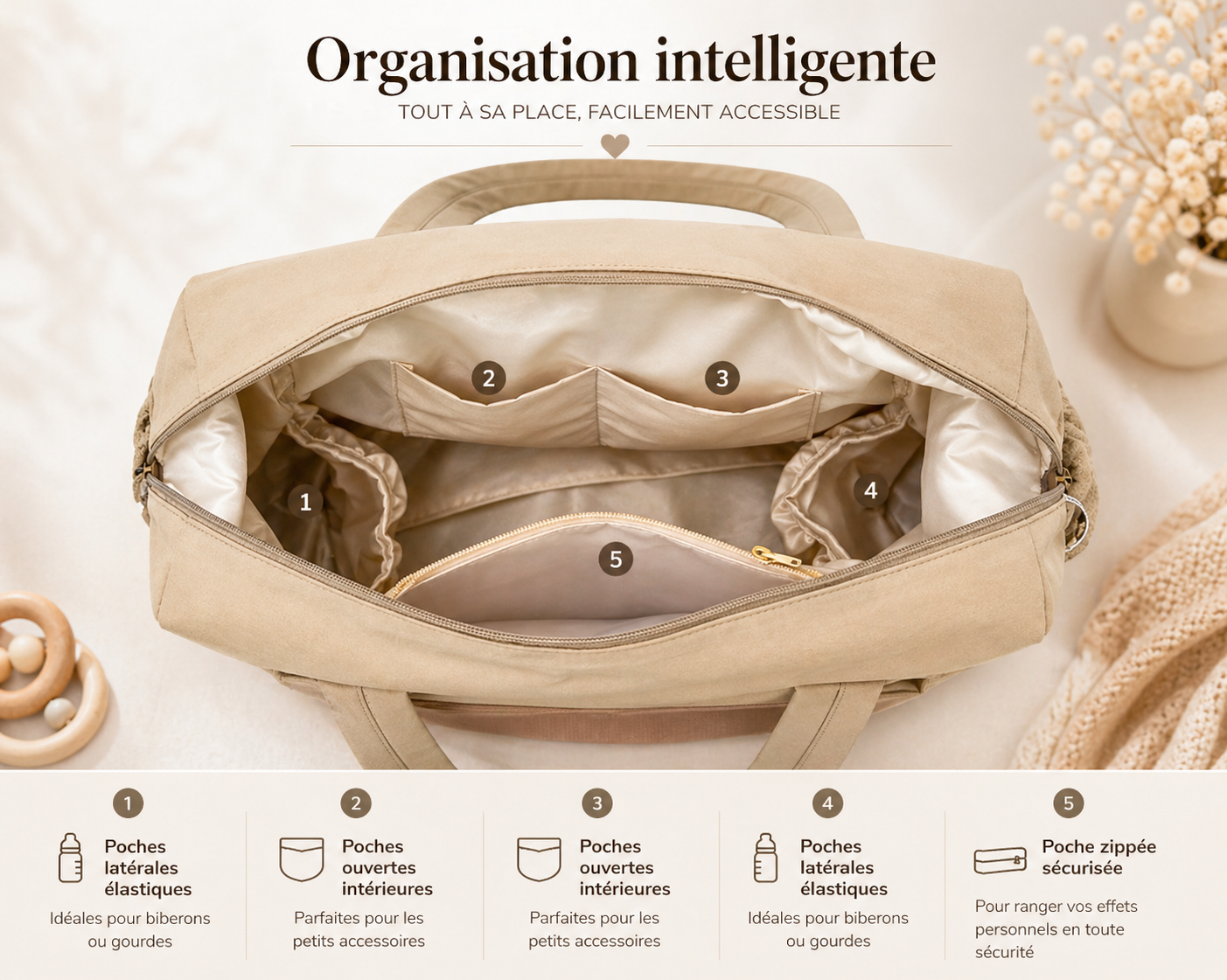Sac à langer personnalisé – L’essentiel avec le style Douce mémoire.