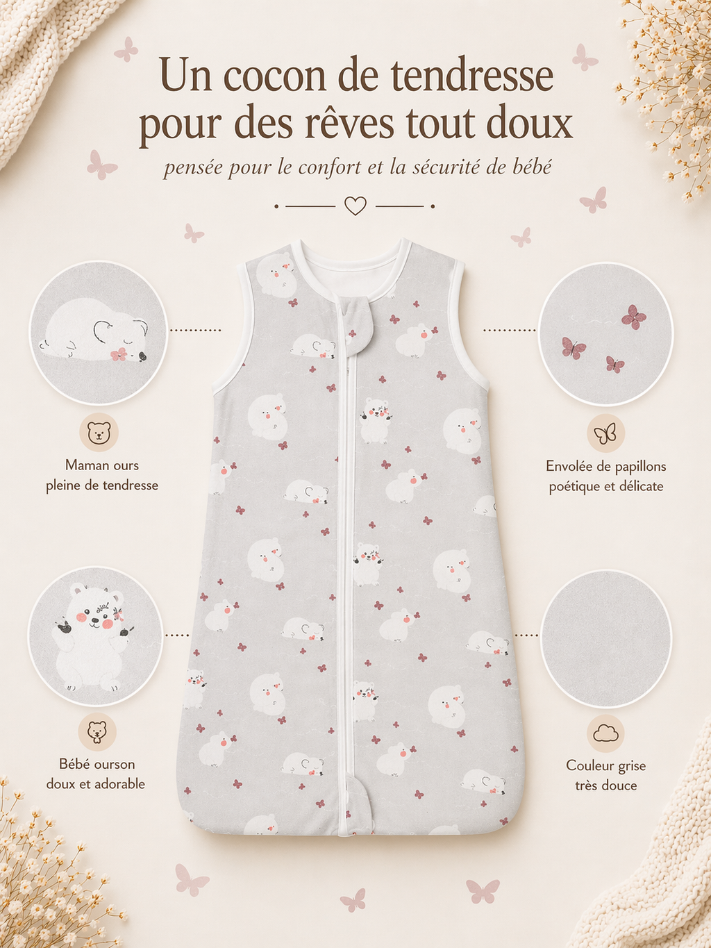 Gigoteuse pour bébé de 3 à 18 mois, légère et idéale.