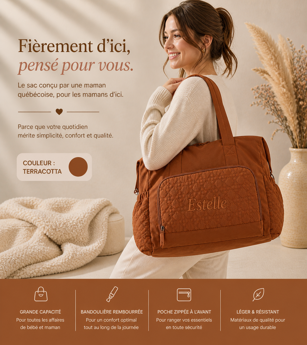 Sac à langer personnalisé – L’essentiel avec le style Douce mémoire.