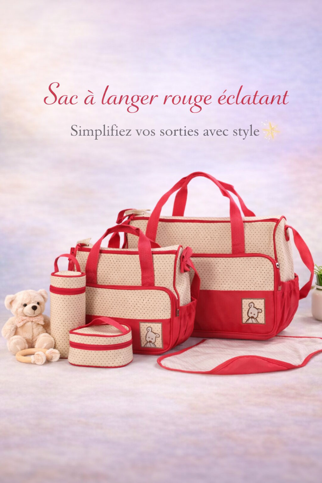 Sac à langer complet multifonction.