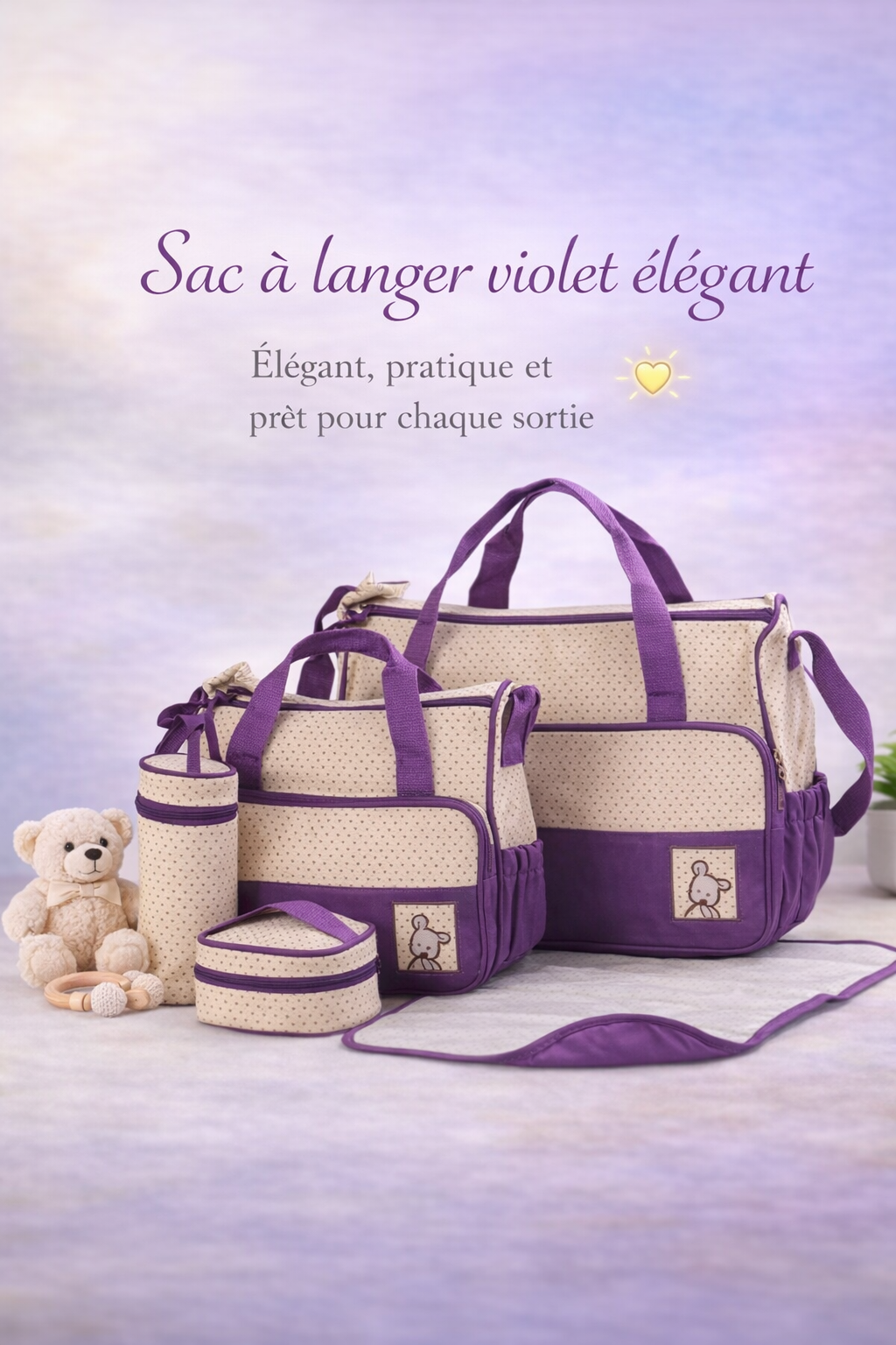 Sac à langer complet multifonction.