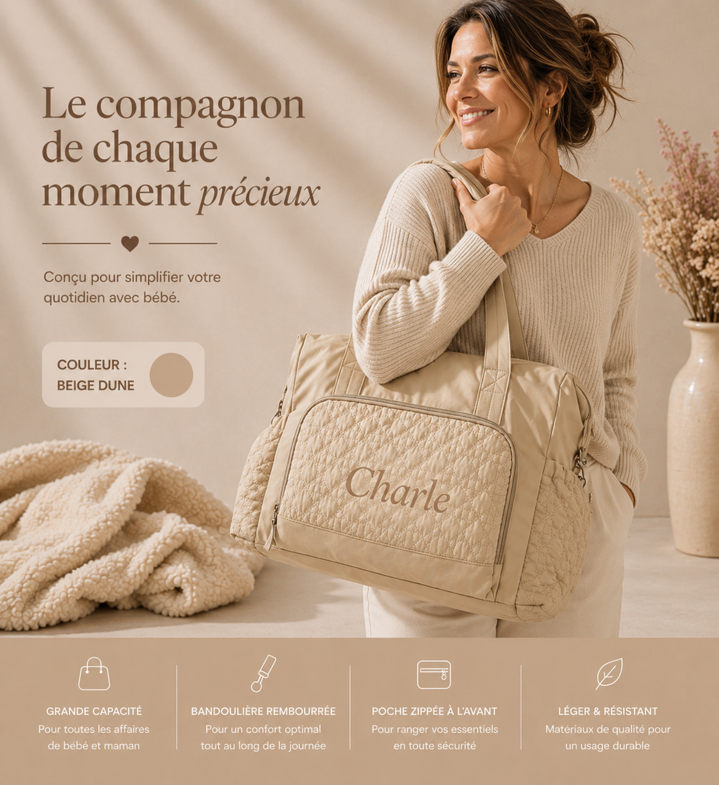 Sac à langer personnalisé – L’essentiel avec le style Douce mémoire.